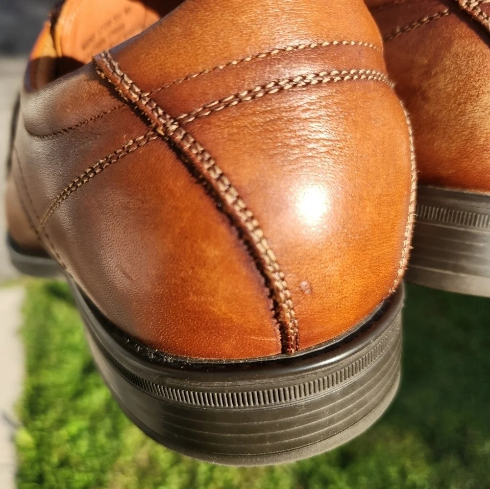 Florshein Cap Toe Dress Oxford SHOES Cognac Lace Up Size 9D Like NEW
